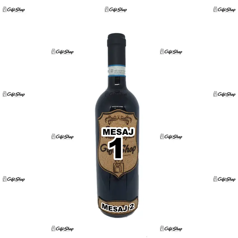 .eticheta din pluta model palos personalizata cu mesaj, vin rosu cabernet sauvignon, demisec, 750ml, 13.5% alcool